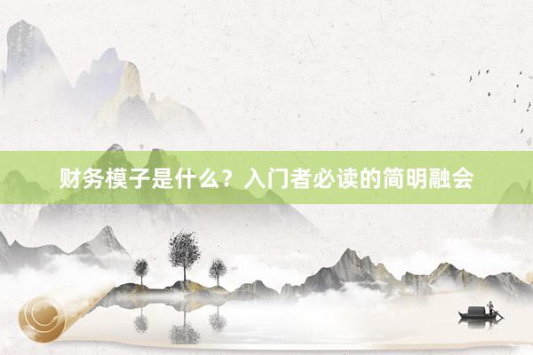 财务模子是什么？入门者必读的简明融会